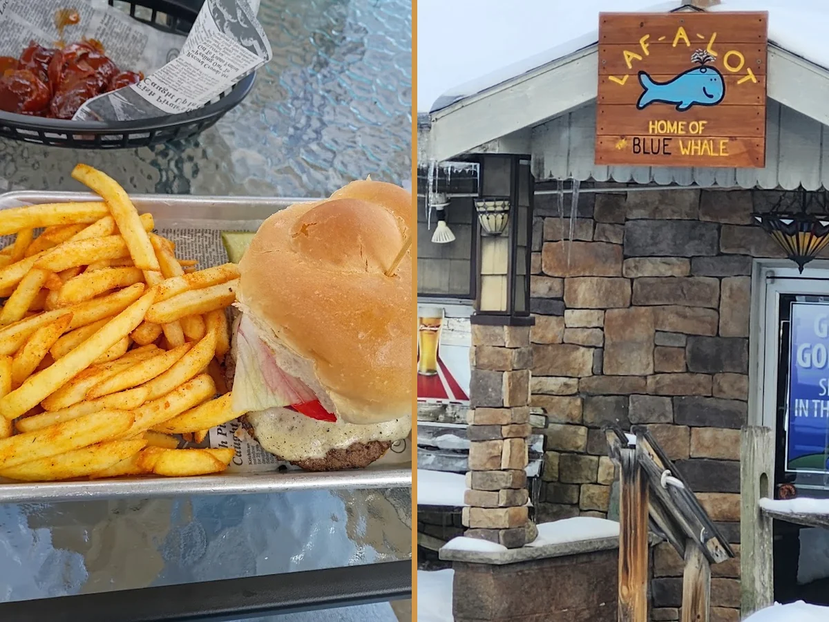 Casual restaurant exterior near the road.